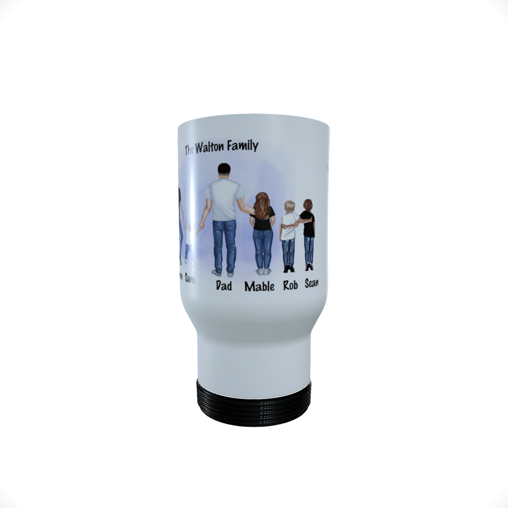 Family Print Travel Mug, Custom Family Travel Mug